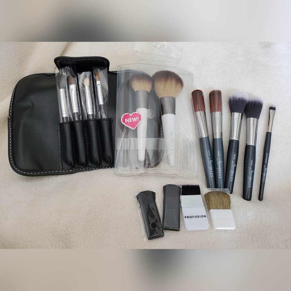 NEW - Bundle of 15 Mini + Travel Makeup Brushes - Ulta BhCosmetics EcoTools